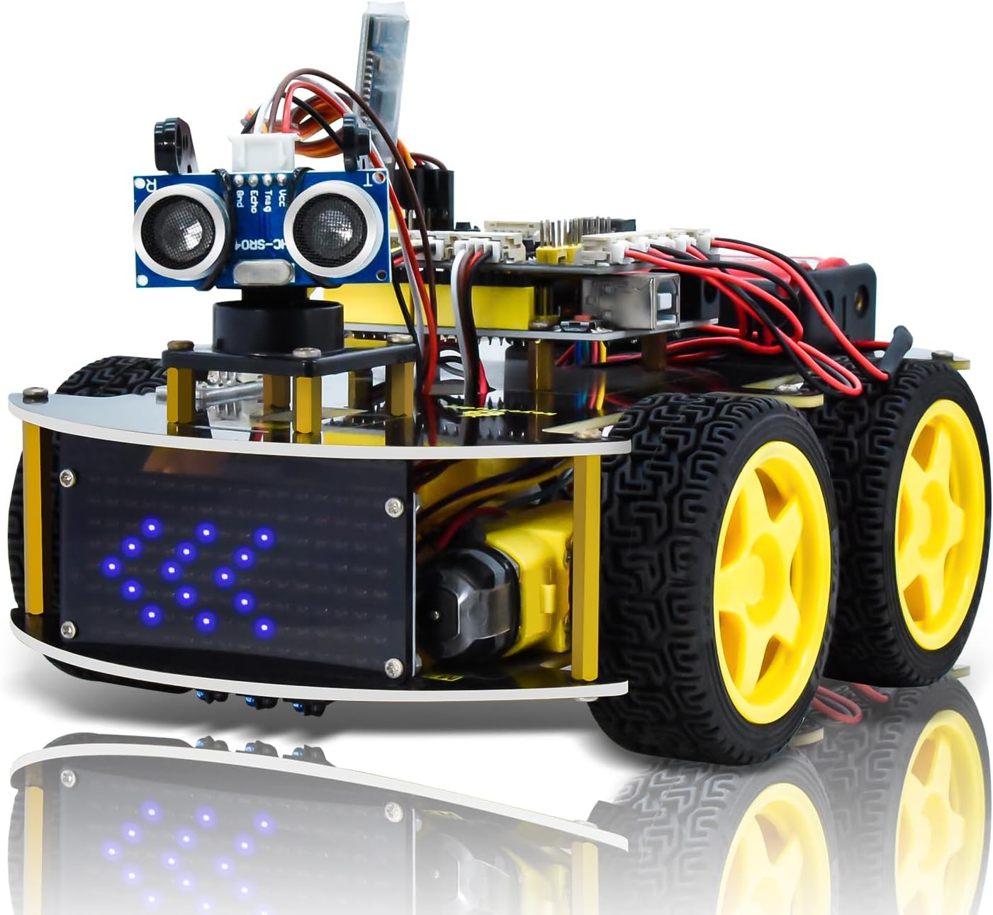 KEYESTUDIO Smart Car Kit,4WD Programmable DIY Starter Kit for Arduino for Uno R3,Electronics Programming Project/STEM Educational/Science Coding Kit for Teens Adults15+