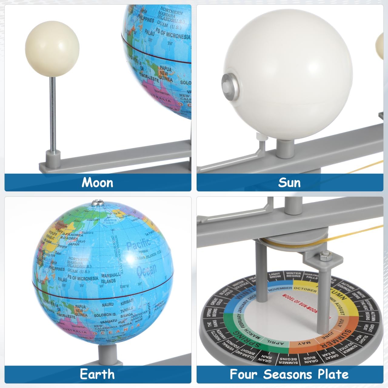 Alasum Sun Earth Moon Orbital Model Educational Apparatus Astronomy Science Kit for Classroom Teaching and Simulation Planetary Movements Learning Toy 8.26X6.69X4.13In - Image 7