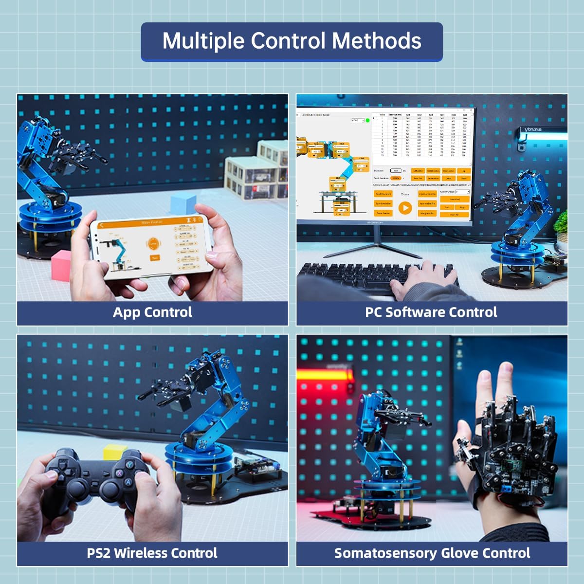 Robotic Arm Kit 6DOF Programming Robot Arm with 6 Servos, Handle, Mechanical Claw, etc, PC Software APP Control with Tutorial for Arduino STEM Education & Engineering Science Kits, LeArm Open Source - Image 3