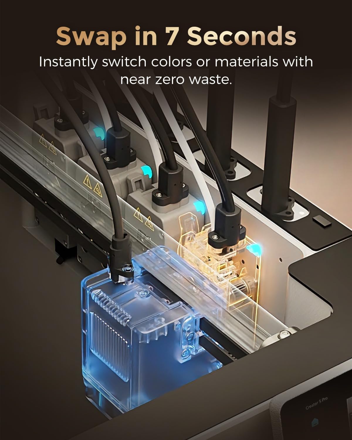 FLASHFORGE Creator 5 Pro 4-Toolhead 3D Printer, Industrial Multi-Material & Color Printing, 65°C Active Heated Chamber, Near-Zero Waste System, CoreXY 600mm/s Printing - Image 2
