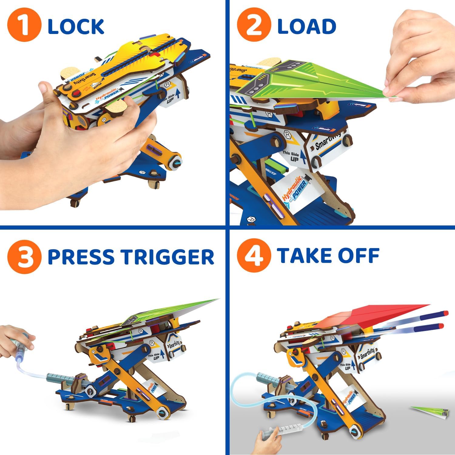 Smartivity 2in1 Hydraulic Aeroplane & Dart Launcher for Kids 6-14 - Image 3