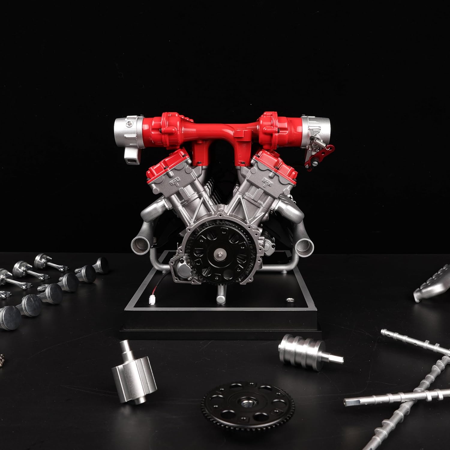 Metal V12 Engine Model Kit That Works 800+ PCS Metal Motorized 4-Stroke Engine with Electric Drive, DIY STEM Building Project & Educational Gift for Adults, and Car Enthusiasts - Image 3