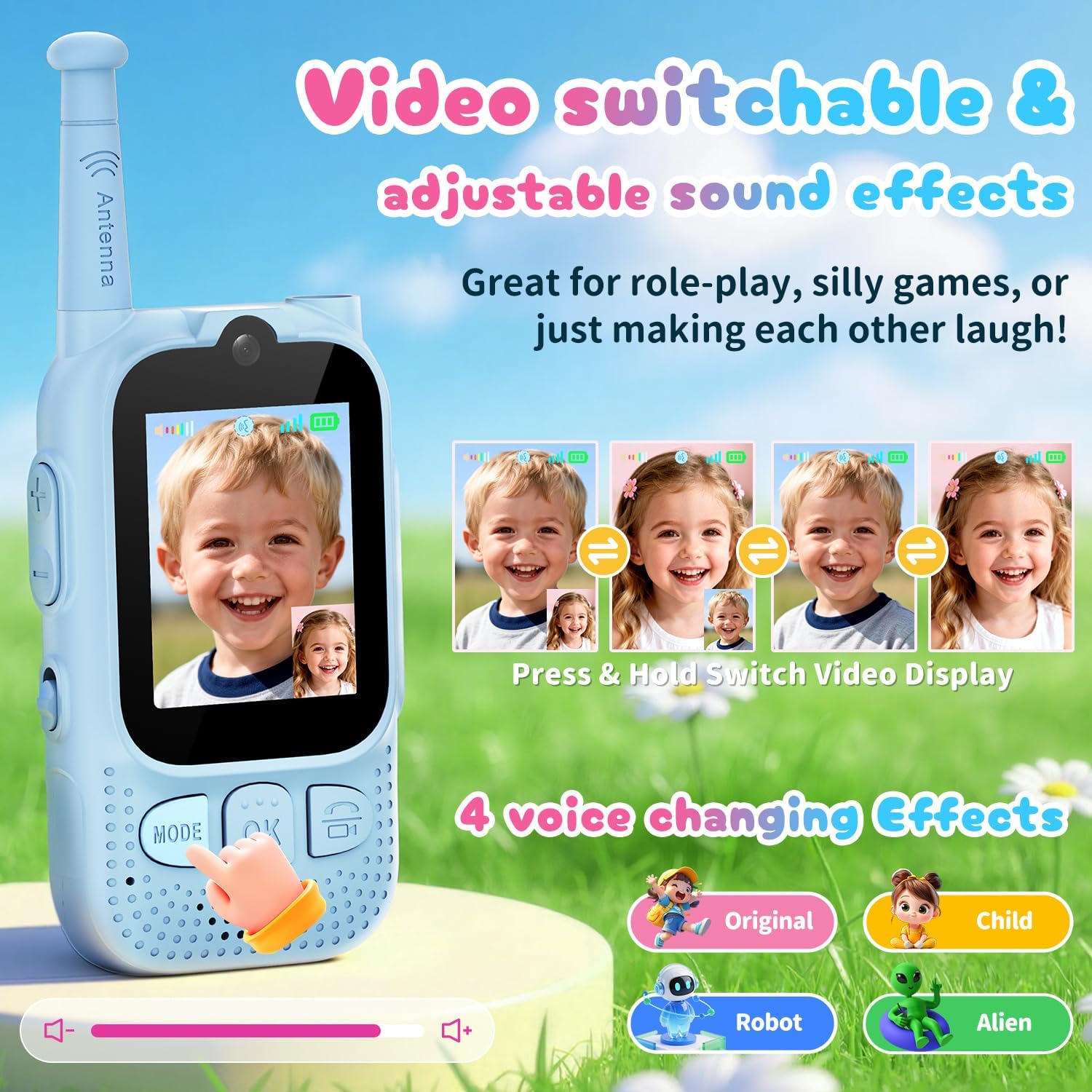 Kids Video Walkie Talkies, 2 Pack Facetime Wakey takey with Video for Kids - Image 6