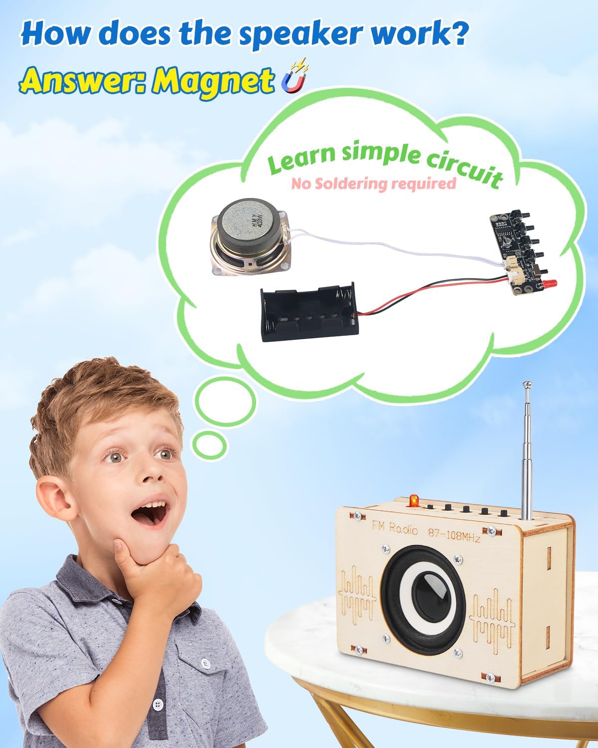 Poraxy Science Kits for Kids Age 8-12 12-14, STEM Kits 8-10, Build Your Own FM Radio Kit, Electronic DIY Experiment Engineering Building Project, Toys Gifts for Teen Boys Girls 9 11 13 15 16+ - Image 2