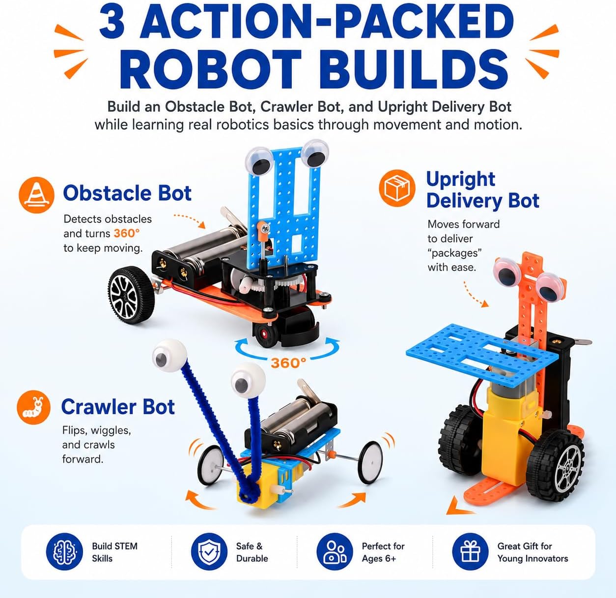 STEM Kits for Kids Ages 6-12, 5-in-1 Robot Building Science Kit for Boys Girls, DIY Robotics Engineering Projects, Educational STEM Toys, Birthday for Kids Age 6 7 8 9 10 11 12 - Image 5