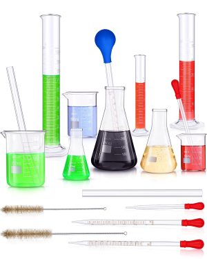 18 Pieces Lab Glassware Set Beaker ...