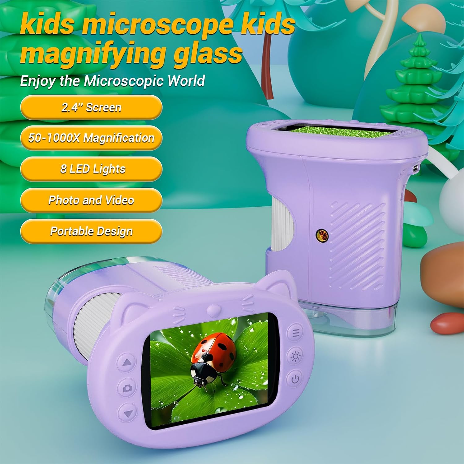 1000X Handheld Digital Microscope for Kids Explorer STEM Toys & Gifts - Image 8