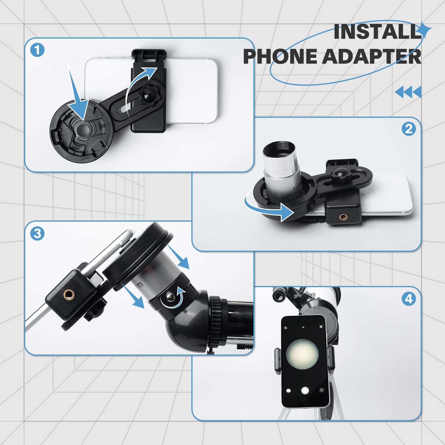 Koolpte Telescope for Adults & Beginner Astronomers - 80mm Aperture 600mm Fully Multi-Coated High Transmission Coatings with AZ Mount Tripod Phone Adapter, Carrying Bag, Wireless Control. - Image 4