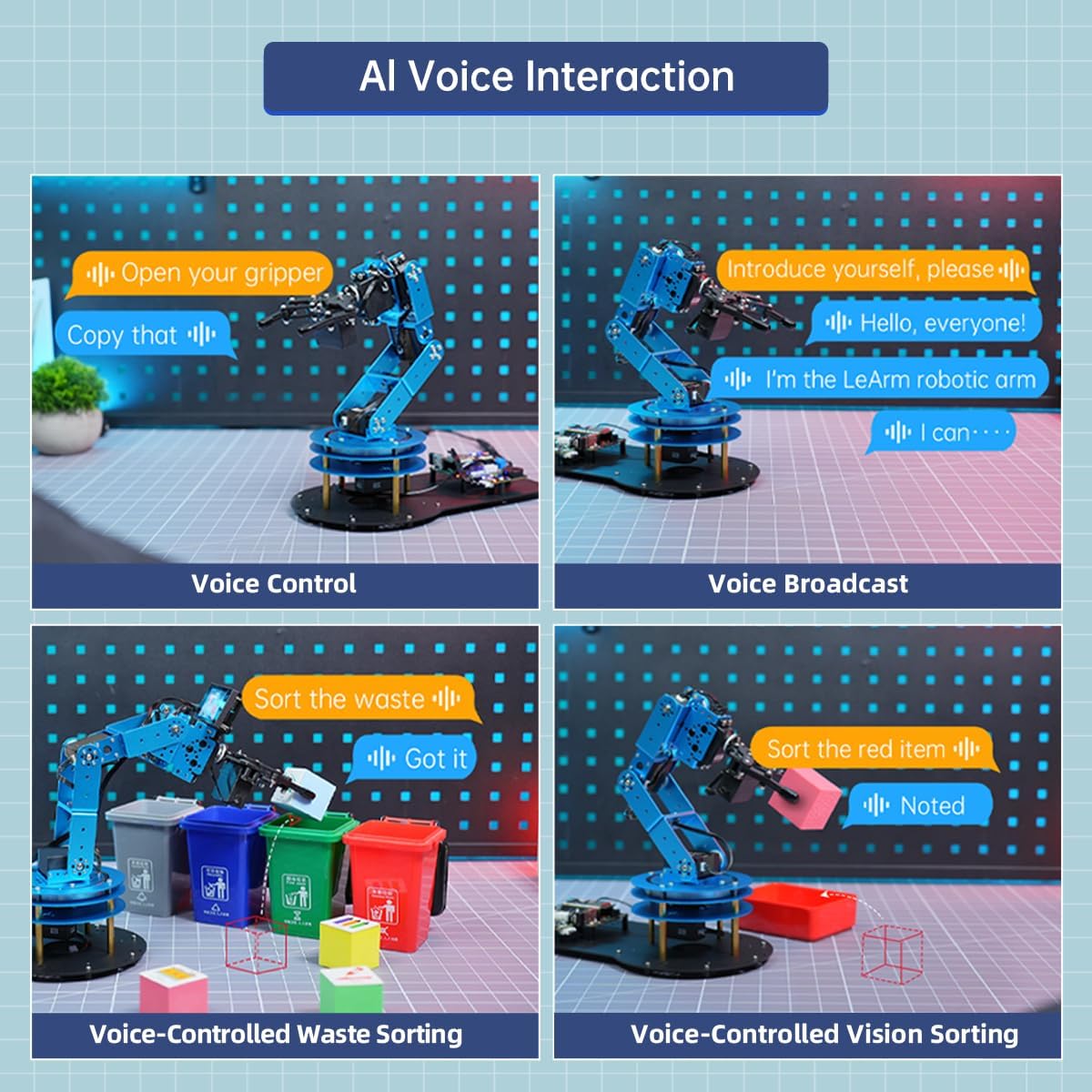 Robotic Arm Kit 6DOF Programming Robot Arm with 6 Servos, Handle, Mechanical Claw, etc, PC Software APP Control with Tutorial for Arduino STEM Education & Engineering Science Kits, LeArm Open Source - Image 6