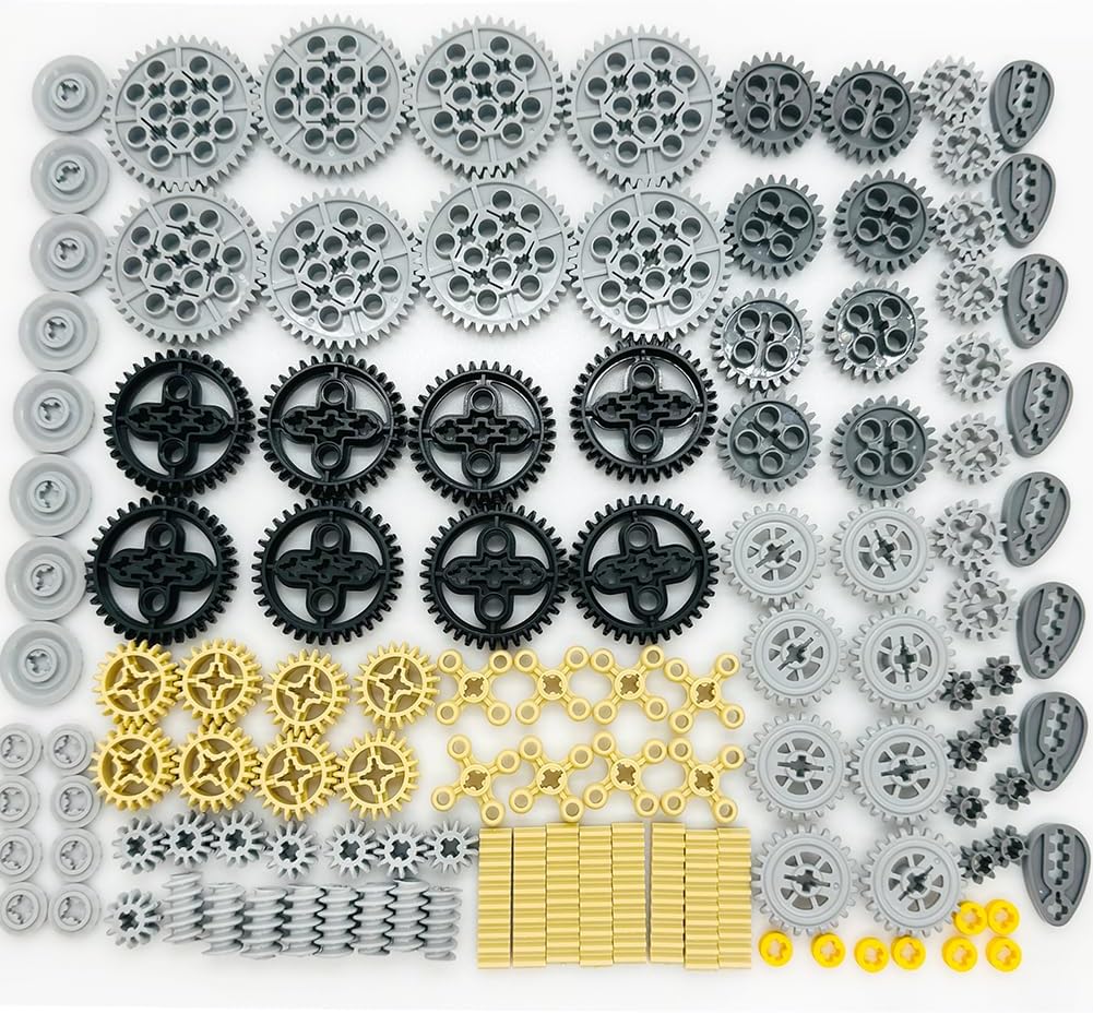 Miutrue Technical Parts Wheels Gears Building Blocks Accessories Pieces kit Construction Toys Set for Kids 6yrs+ Compatible with Major Brands - Image 2
