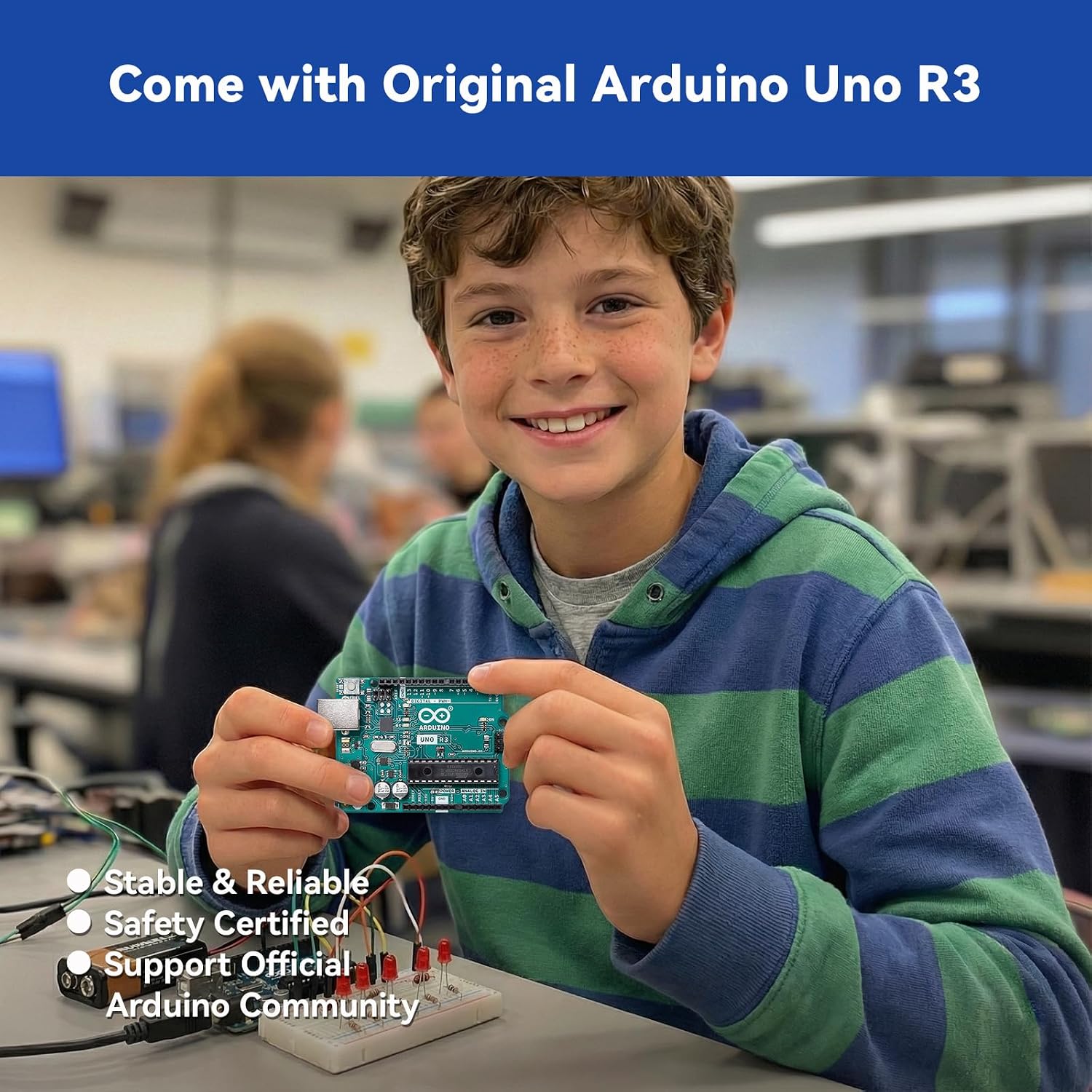 SunFounder Inventor Lab Starter Kit with Original Arduino Uno R3 REV3 Multimeter 34 Projects 40+Video Courses RAB Breadboard Holder, RoHS Compliant, for Beginners & Engineers - Image 2