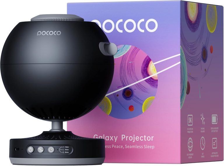 POCOCO Galaxy Star Projector, Rechargeable, with 5K Discs, 2 Megapixel Lens