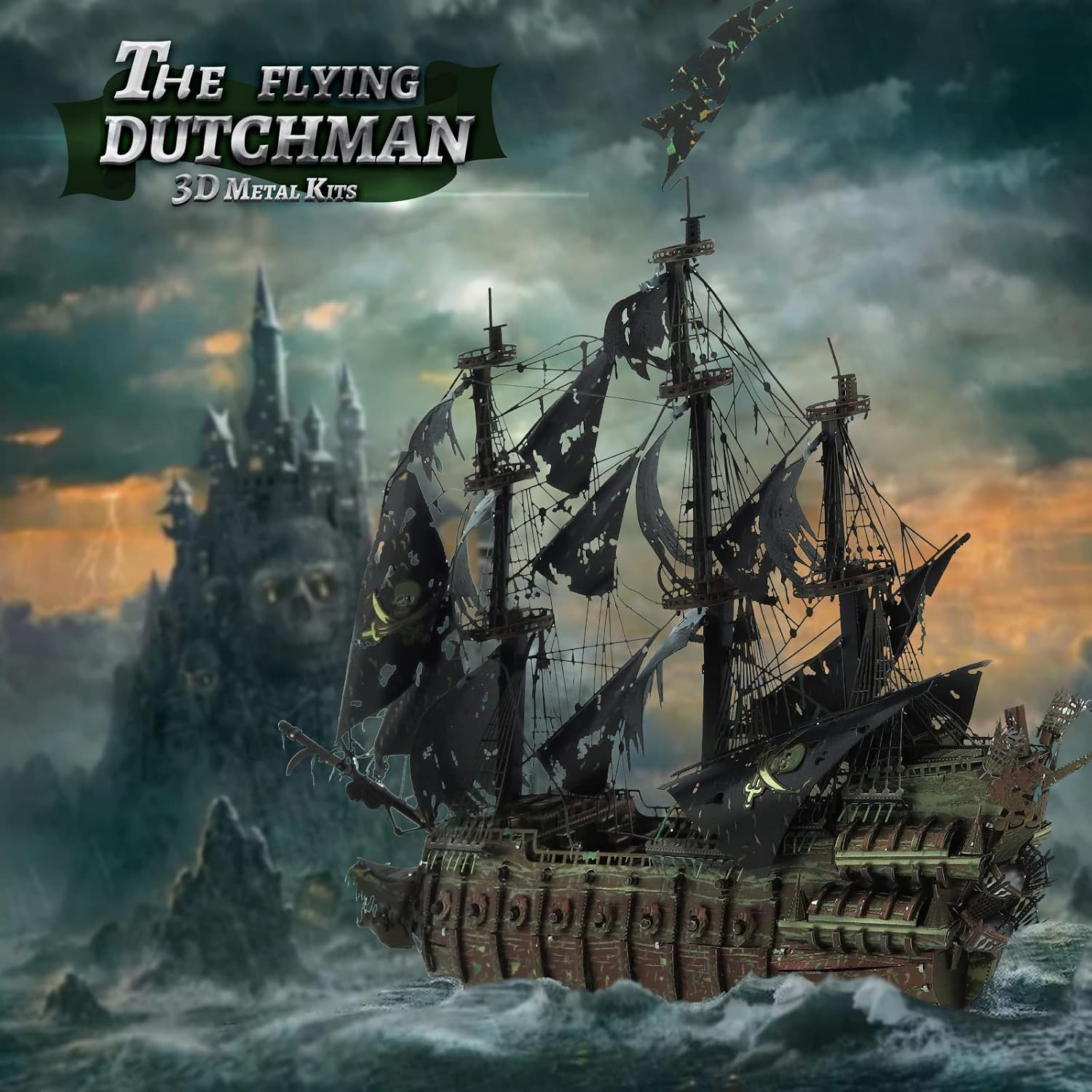 Piececool Metal 3D Puzzles for Adults, Flying Dutchman Pirate Ship Model Kits, 3D Watercraft Model Building Kit, DIY Craft Kits Difficult 3D Puzzles for Family Time, Great Christmas Birthday Gifts - Image 5