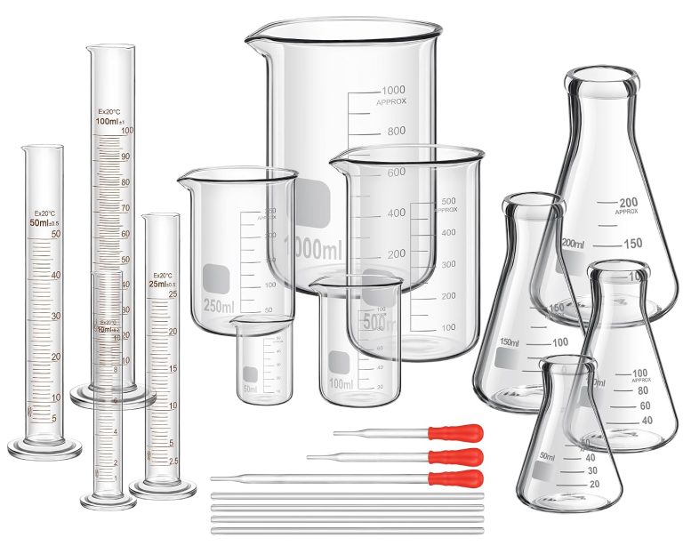 Frienda 20 Pcs 50/100/250/500/1000ml Lab Glassware Beaker Set