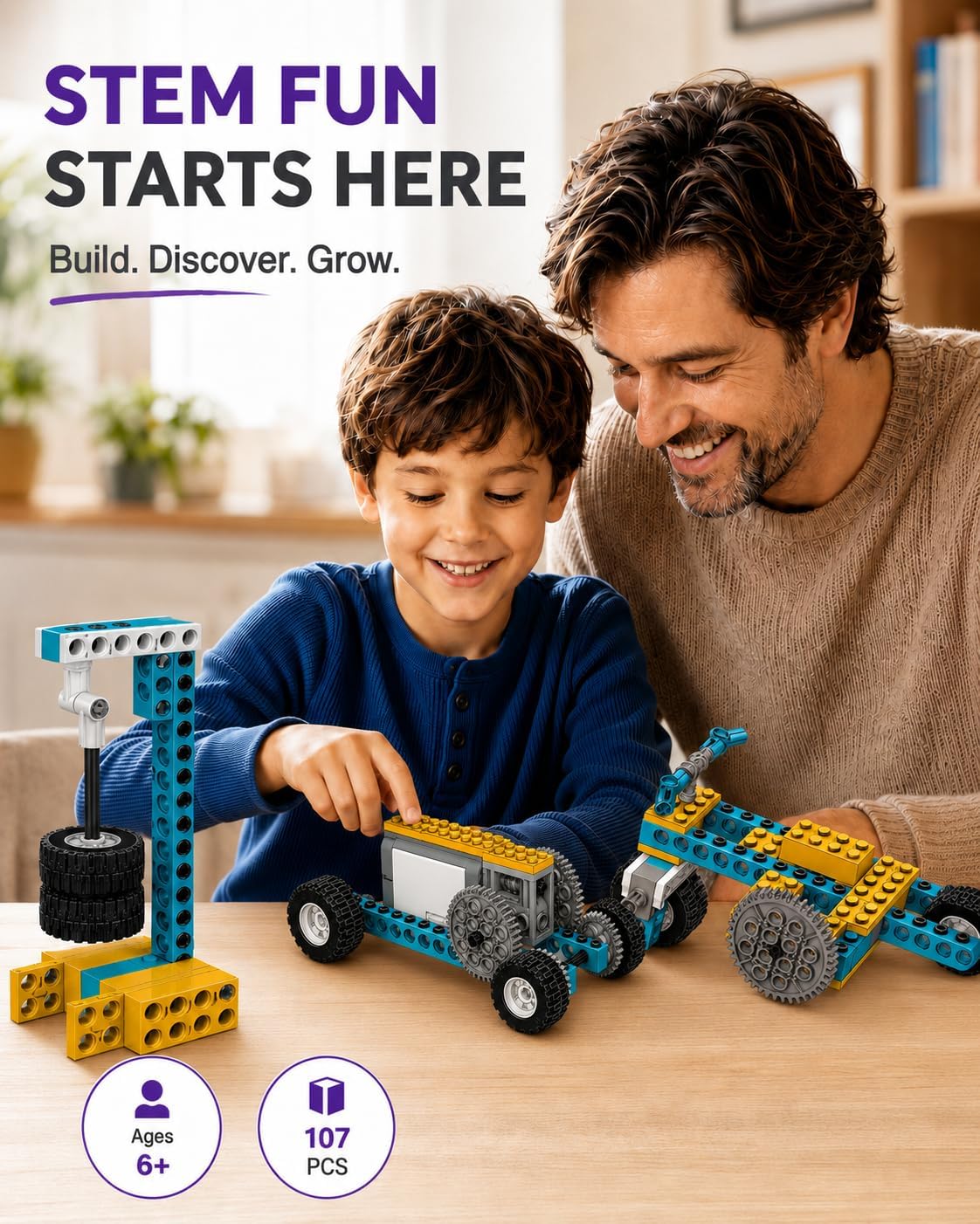 Veecafiodi Science Kits for Kids Age 8-12, 50 in 1 STEM Toys for Kids 6-12, Motorized Building Toy for Boys Girls, Educational Engineering Set, Birthday Gift - Image 7