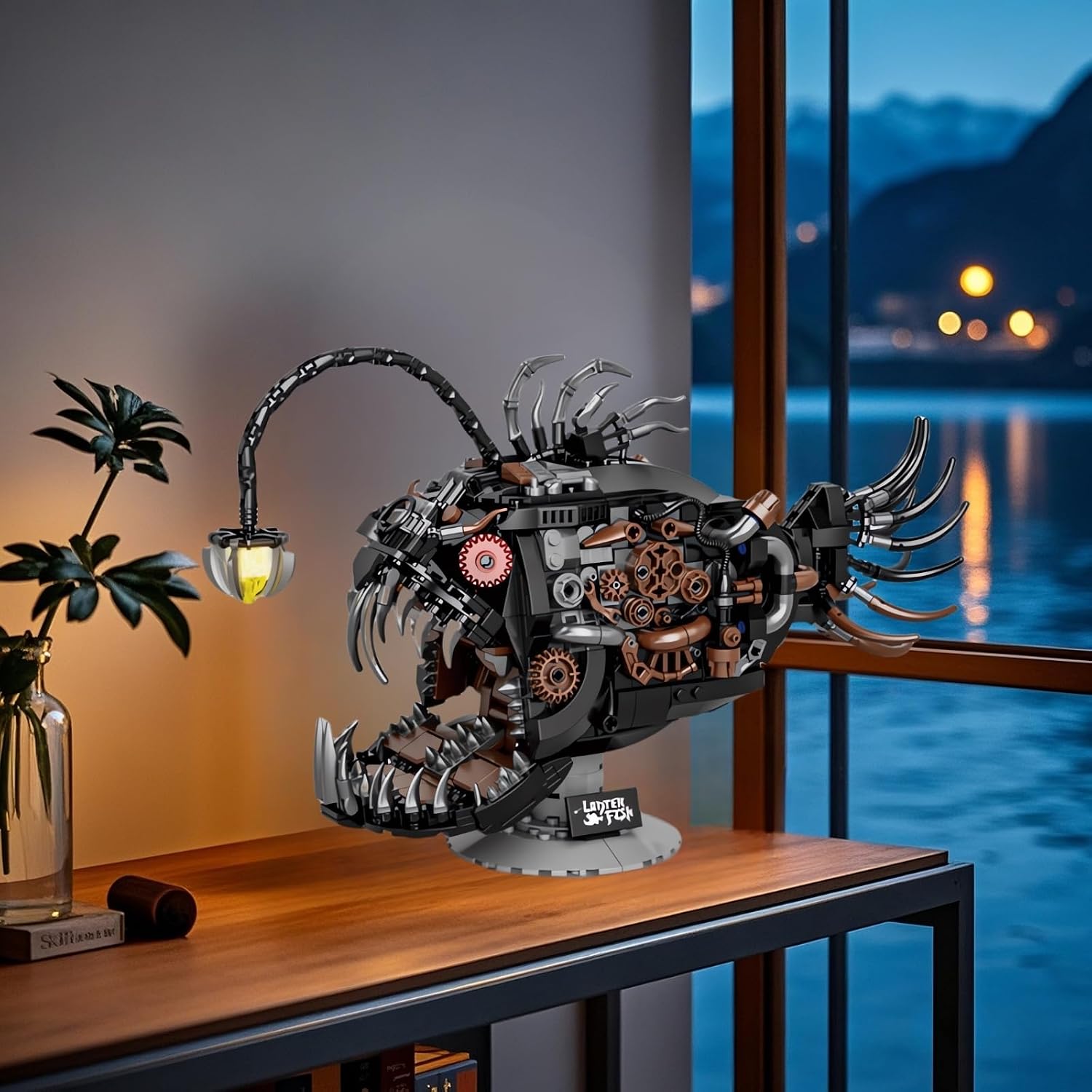 Mechanical Angler Fish Building Block Set for Kids & Adults- STEM Toys for Boys & Girls 8-14+, Deep Sea Ocean Creature Kit, Home/Office Decor with Light, Great Birthday Gift (1038+Pieces) - Image 5