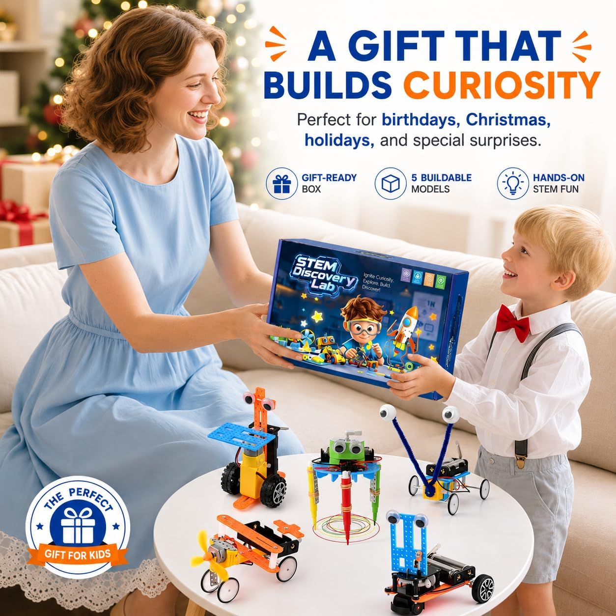 STEM Kits for Kids Ages 6-12, 5-in-1 Robot Building Science Kit for Boys Girls, DIY Robotics Engineering Projects, Educational STEM Toys, Birthday for Kids Age 6 7 8 9 10 11 12 - Image 7