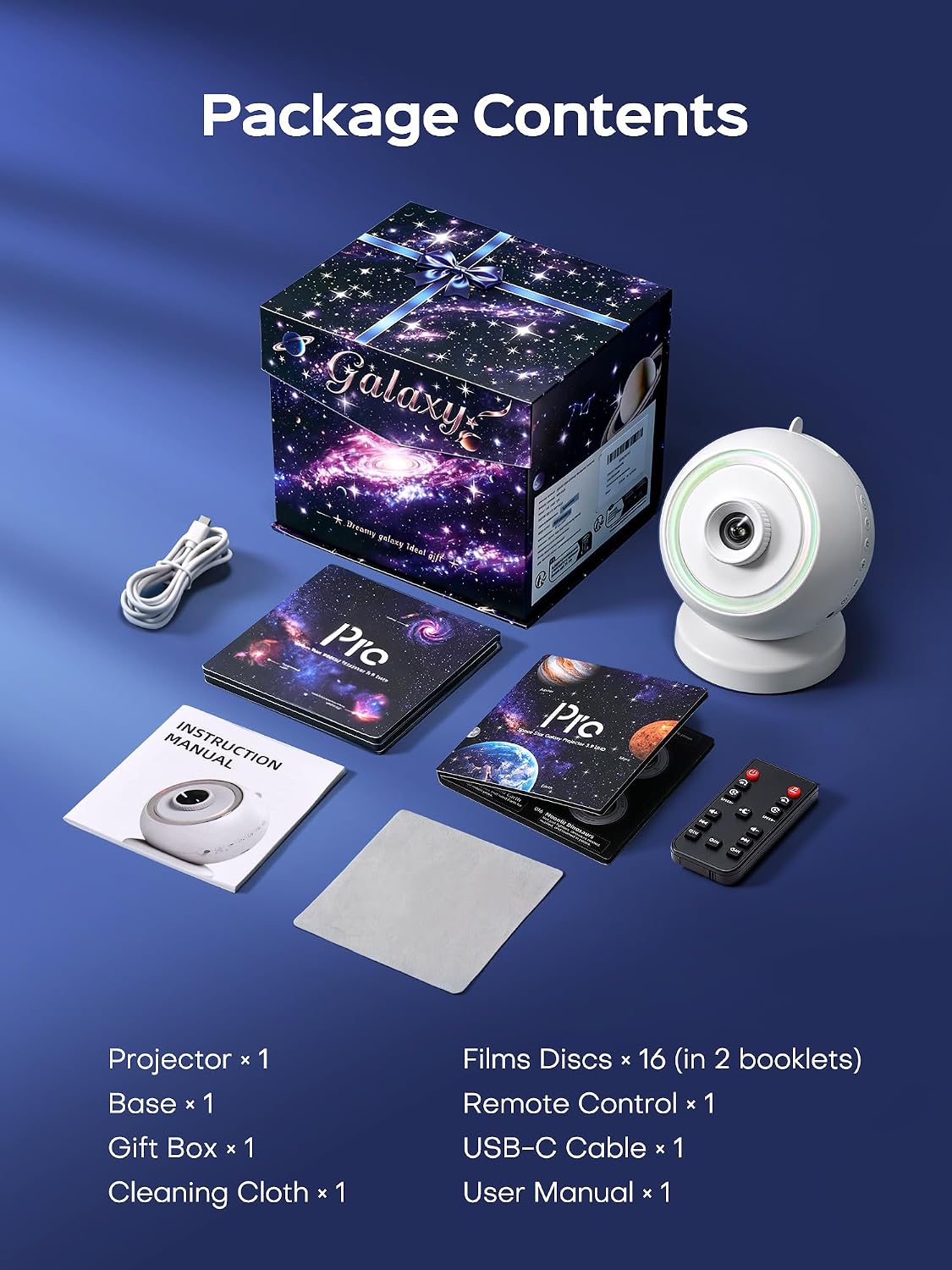 Galaxy Projector for Bedroom,29 Soothing Sounds Machine,16 HD Disc Ocean Ceiling Planetarium Star Night Light Projector,Remote Timer Bluetooth Speaker,Gifts for Boys & Girls,Sensory Product for Kids - Image 8