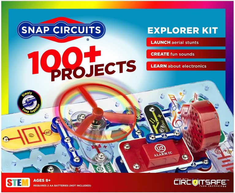 SNAP CIRCUITS Jr. SC-100 STEM Electronics Kit, 100+ Projects, Ages 8+