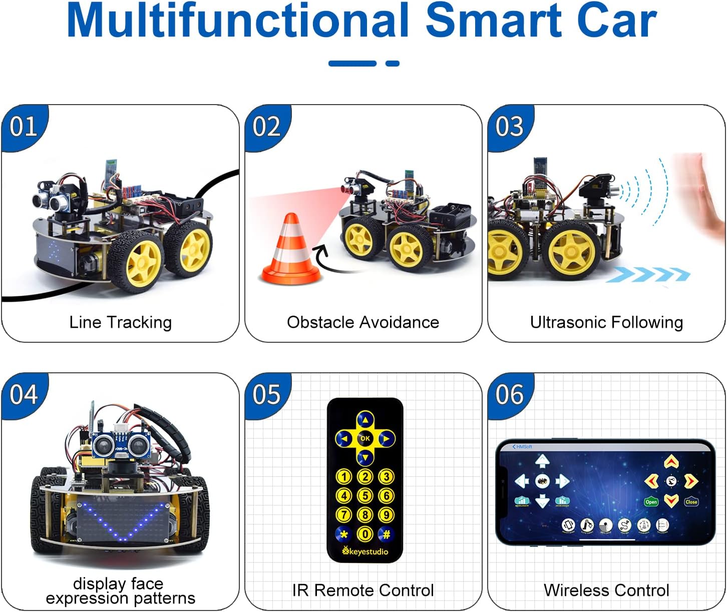 KEYESTUDIO Smart Car Kit,4WD Programmable DIY Starter Kit for Arduino for Uno R3,Electronics Programming Project/STEM Educational/Science Coding Kit for Teens Adults15+ - Image 2
