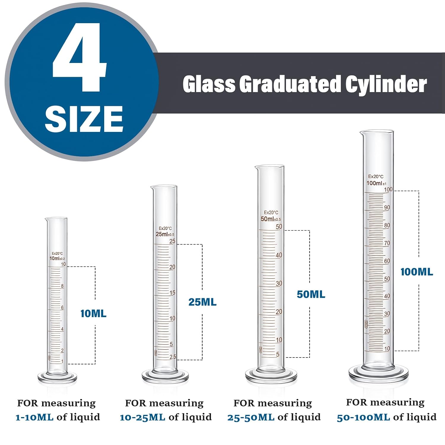 Frienda 20 Pcs 50/100/250/500/1000ml Lab Glassware Beaker Set - Image 4