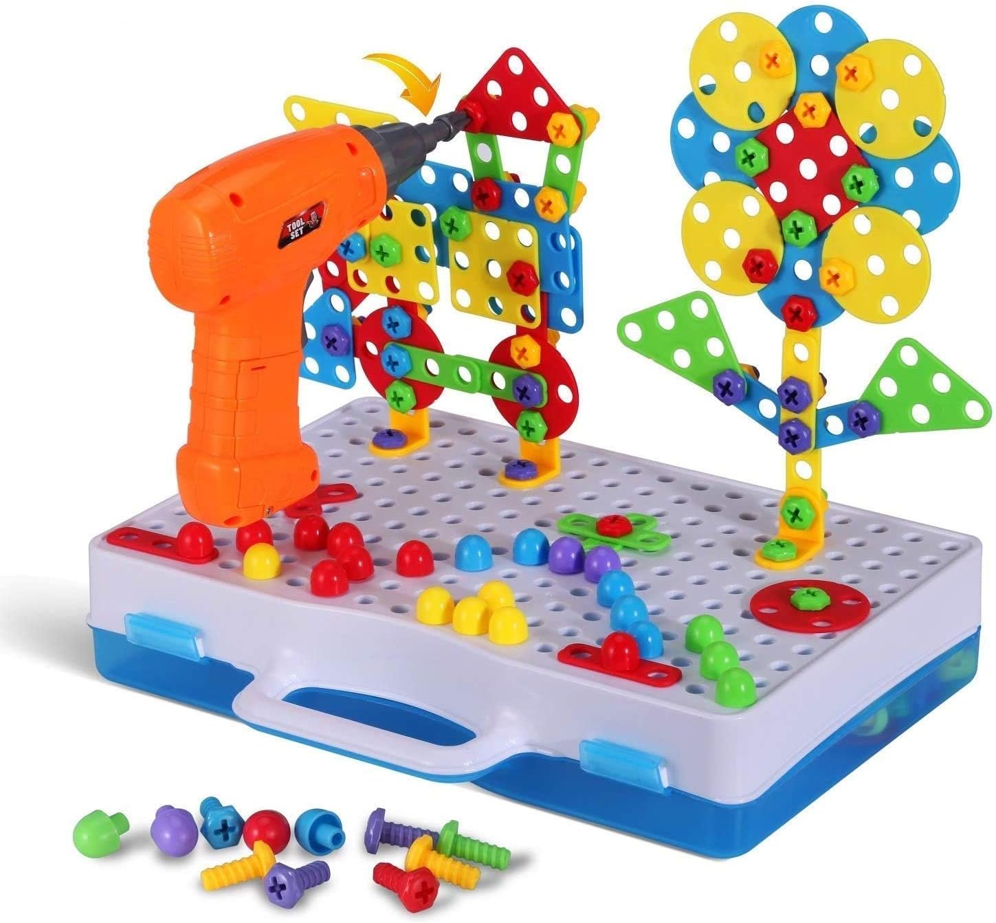 Educational Toys Building Blocks, 244 Pieces Electric Screwdriver DIY Building Toys for Boys and Girls, Educational Construction Building kit for Kids Ages 4 5 6 7 8 9 10 Year Old - Image 4