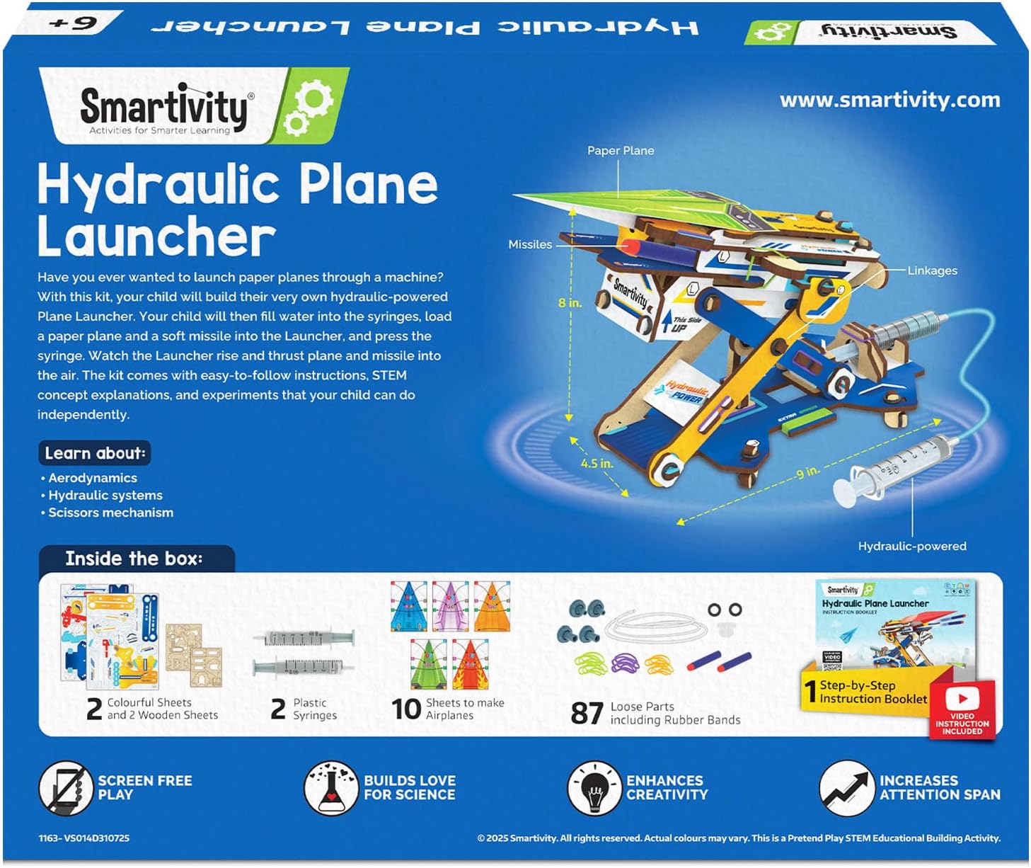Smartivity 2in1 Hydraulic Aeroplane & Dart Launcher for Kids 6-14 - Image 8
