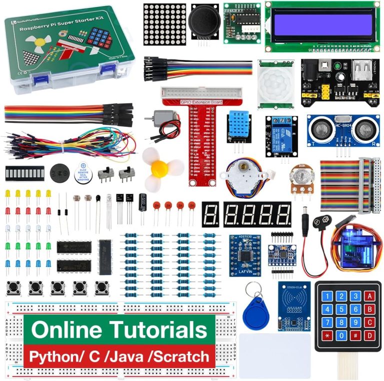 LAFVIN Super Starter Kit for Raspberry Pi 5/4/4B/3B/3B+,Python C Java Scratch,with Tutorial Beginner Kit