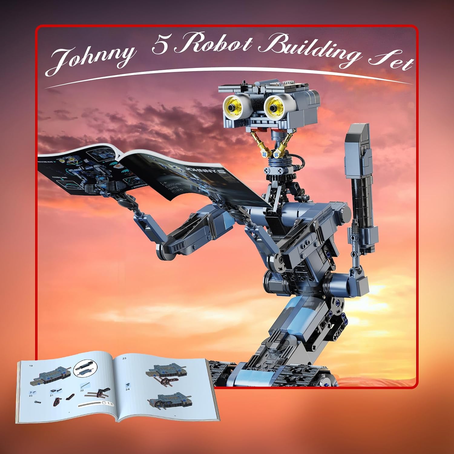 iATOM 1176 Pieces Johnny 5 Robot Building Set with Remote Control - Rechargeable, Gift for Adults Men, STEM Tech Movie Robotic Figure Model Kit - Image 7