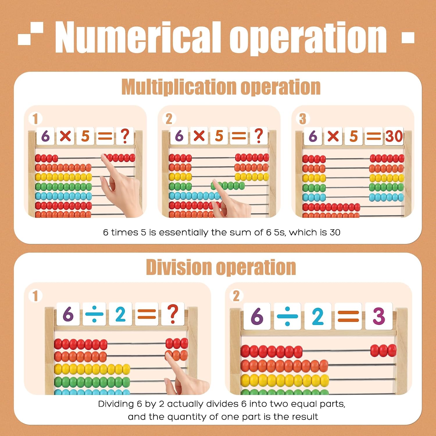 Abacus for Kids Math Wooden Abacus Counting Toy Math Manipulatives - Image 8