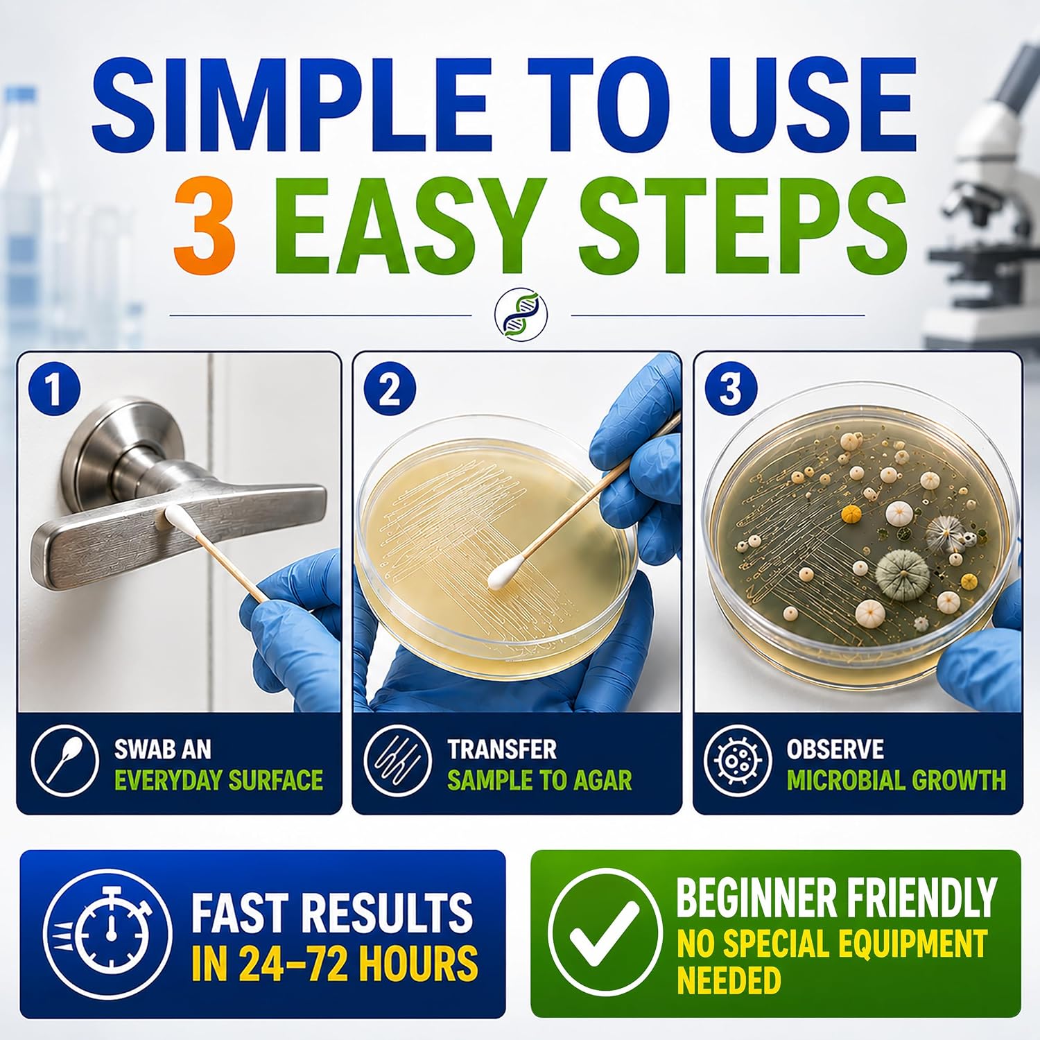 Evviva Sciences Microbiology Science Project Kit, Pre-Poured Agar Plates for Students, Agar Petri Dishes to Learn Microbiology, with Educational Experiment eBook - Image 4