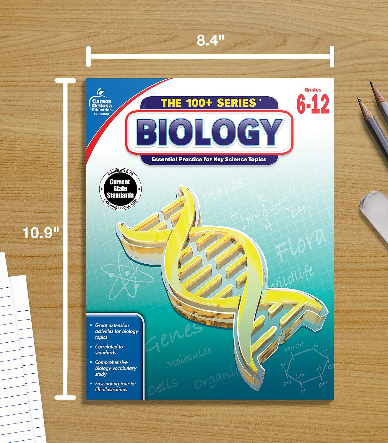 Carson Dellosa The 100 Series: Biology Workbook—Grades 6-12 Science, Matter, Atoms, Cells, Genetics, Elements, Bonds, Classroom or Homeschool Curriculum (128 pgs) - Image 6