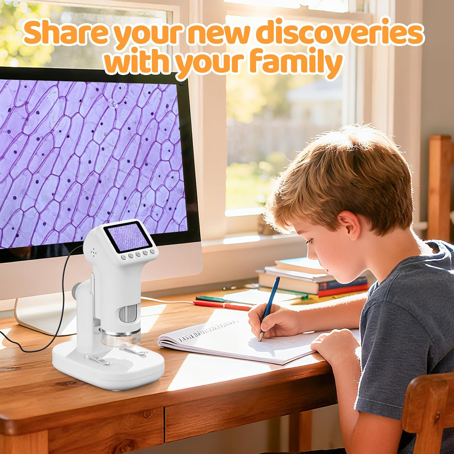 1600X Microscope for Kids, 2.0" Screen Toddler Toy, White - Image 7