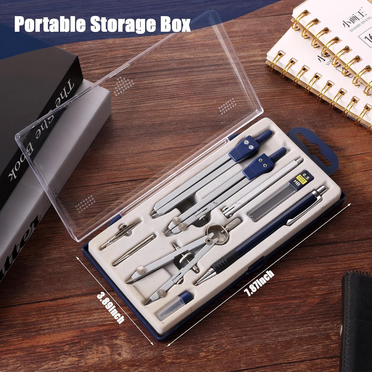13 Pcs Compass and Protractors Set Math Compass Geometry Tools with Box - Image 6