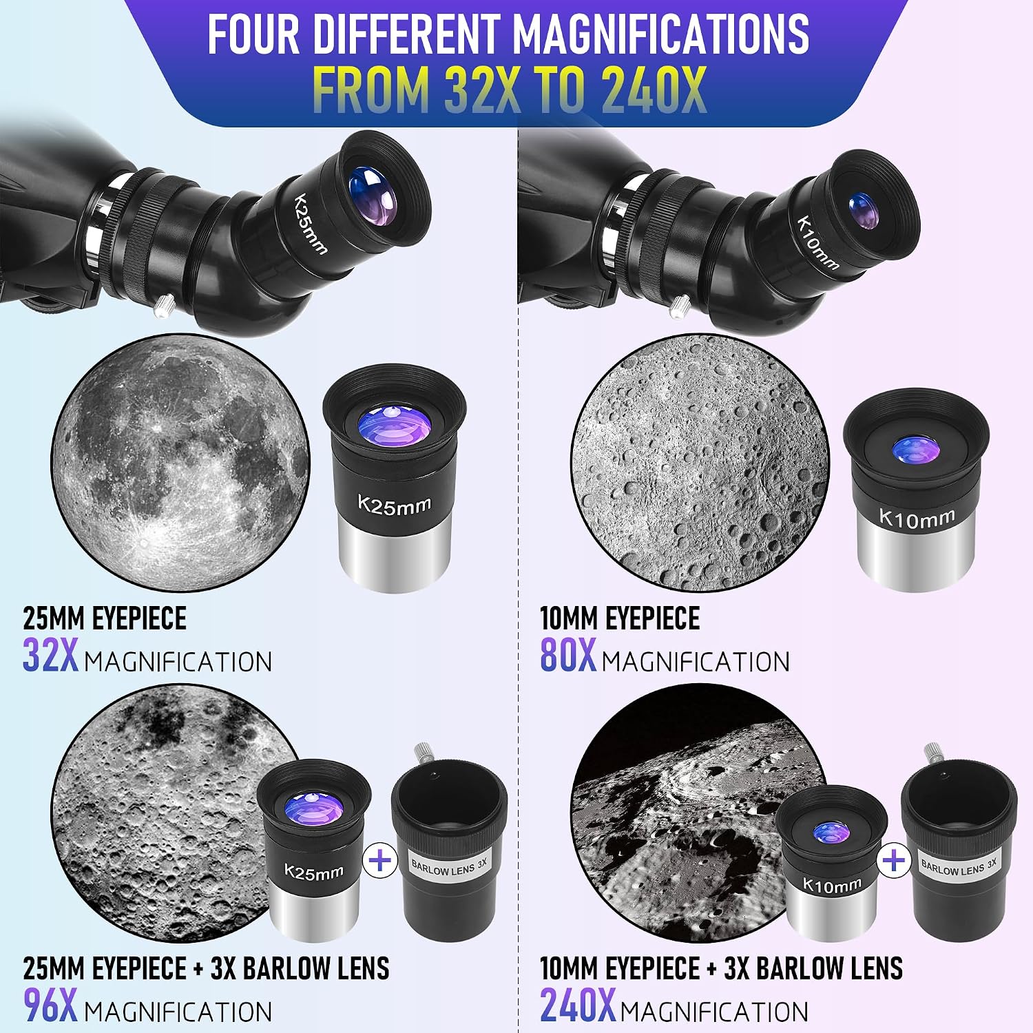 MEEZAA Telescope for Adults High Powered, 90mm Aperture 800mm Refractor - Image 3