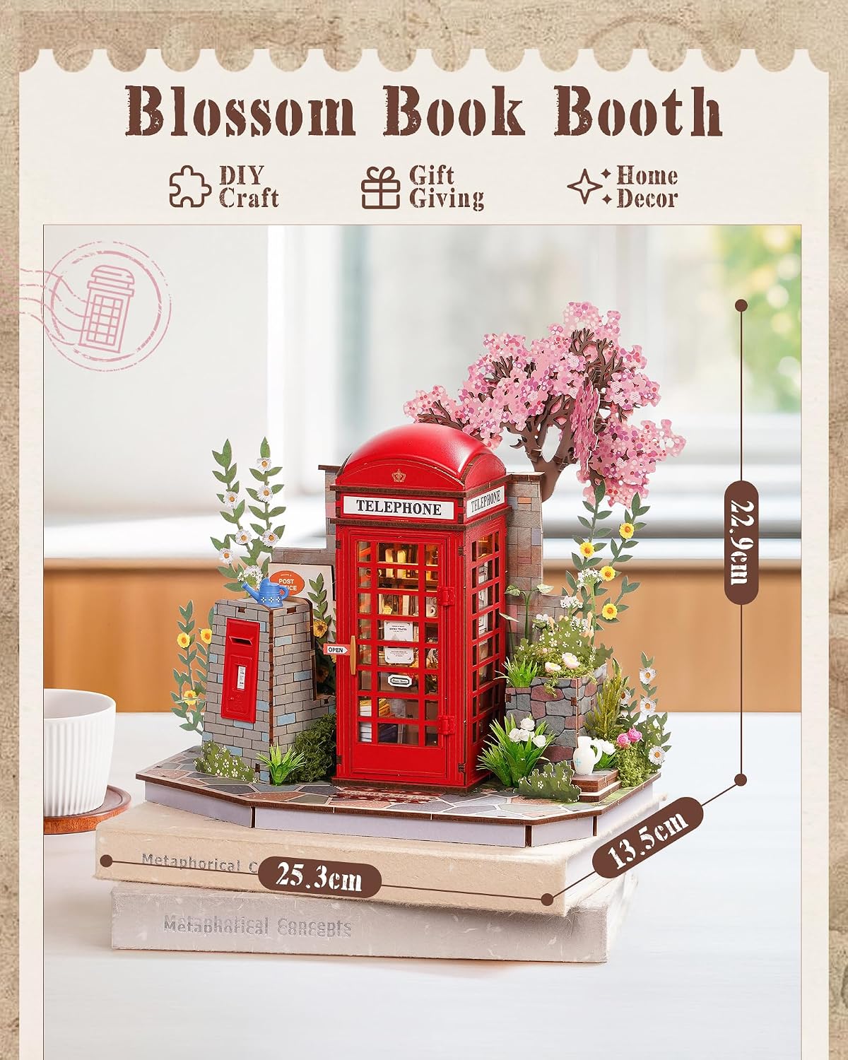 Rolife 3D Puzzles for Adults Blossom Book Booth, Toy Model Building Set for Adults for Table Toys & Home Decor, Creative Birthday Gift for Girls&Boys (116 PCS) - Image 3