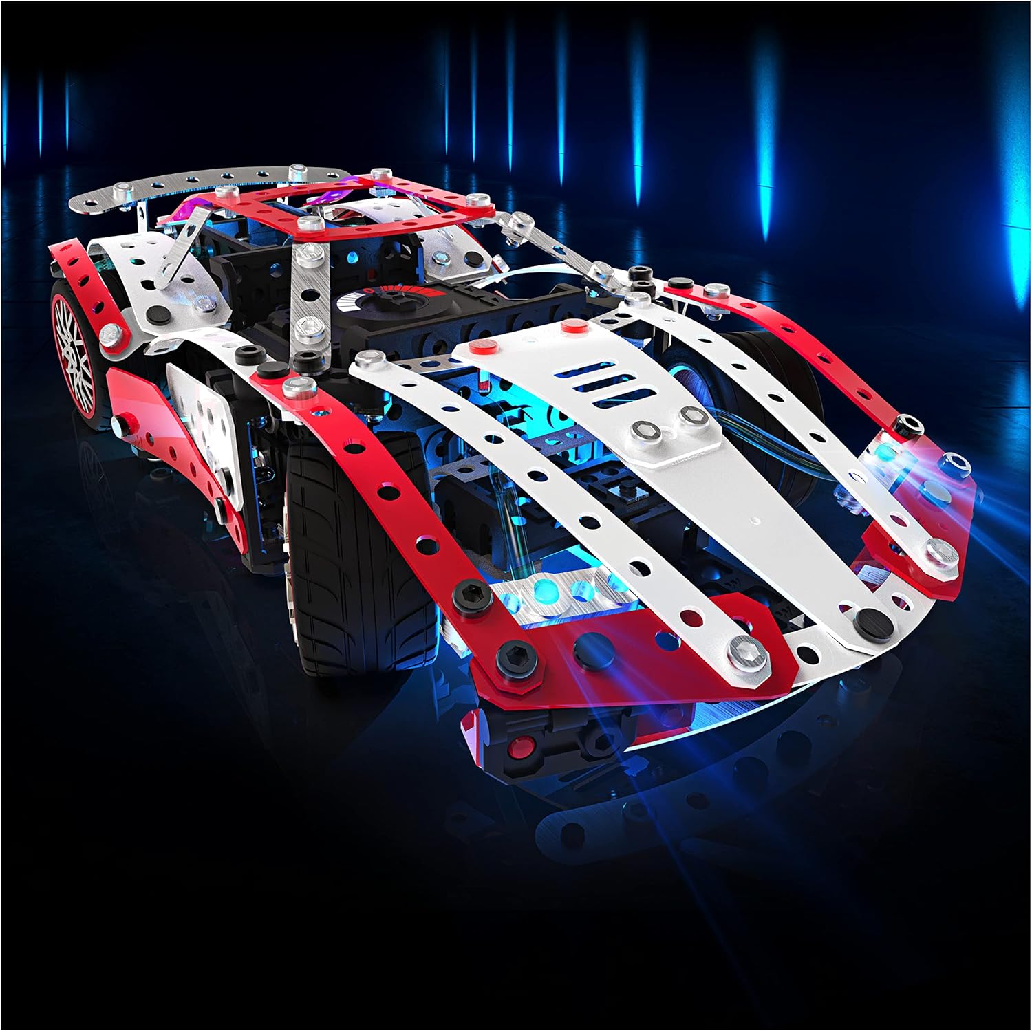 MECCANO, 25-in-1 Motorized Supercar STEM Model Building Kit with 347 Parts, Real Tools and Working Lights, Kids Toys for Ages 10 and Up - Image 2