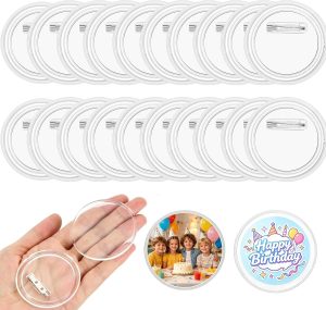 Clear Button Pins Plastic for Craft...