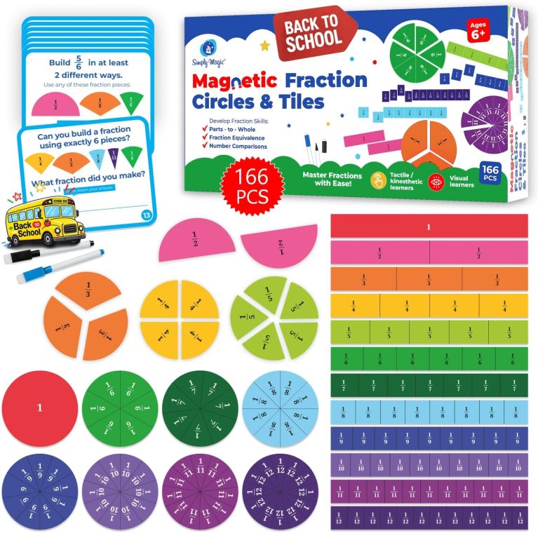 178 PCS Magnetic Fraction Circles & Tiles – Simply Magic Fraction Magnets