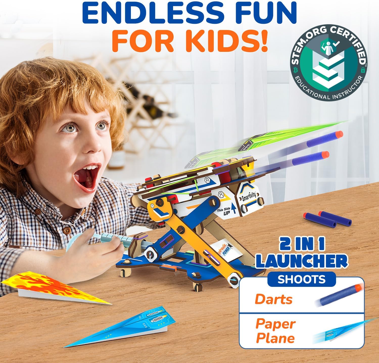 Smartivity 2in1 Hydraulic Aeroplane & Dart Launcher for Kids 6-14 - Image 2
