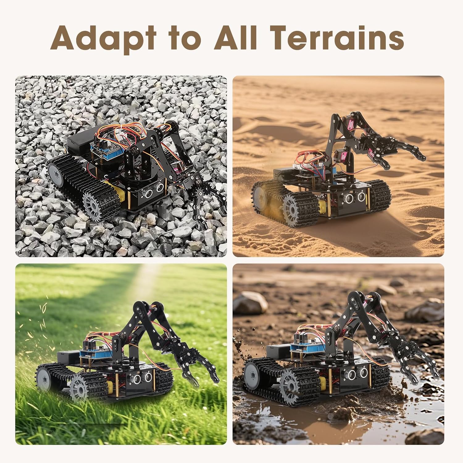 Robotics for Kids Ages 12-16, ACEBOTT 4 in 1 Smart Robot Arm with 5DOF + Tank Car, STEM Toys Coding Kit Compatible with Arduino & Scratch, App & Remote Control, for Kids & Teens - Image 5