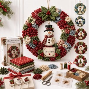 3D Fabric Poke Wreath DIY Kit, Chri...