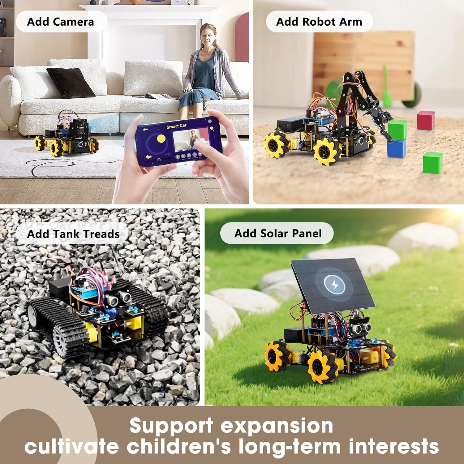 ACEBOTT Robot Kit, Robotics for Kids Ages 8-12 12-16, STEM Toys for Boys with Remote & App Control, Arduino & Scratch Compatible, Science Kits for Kids Age 8-12 12-16, for Boys & Girls(Yellow) - Image 4