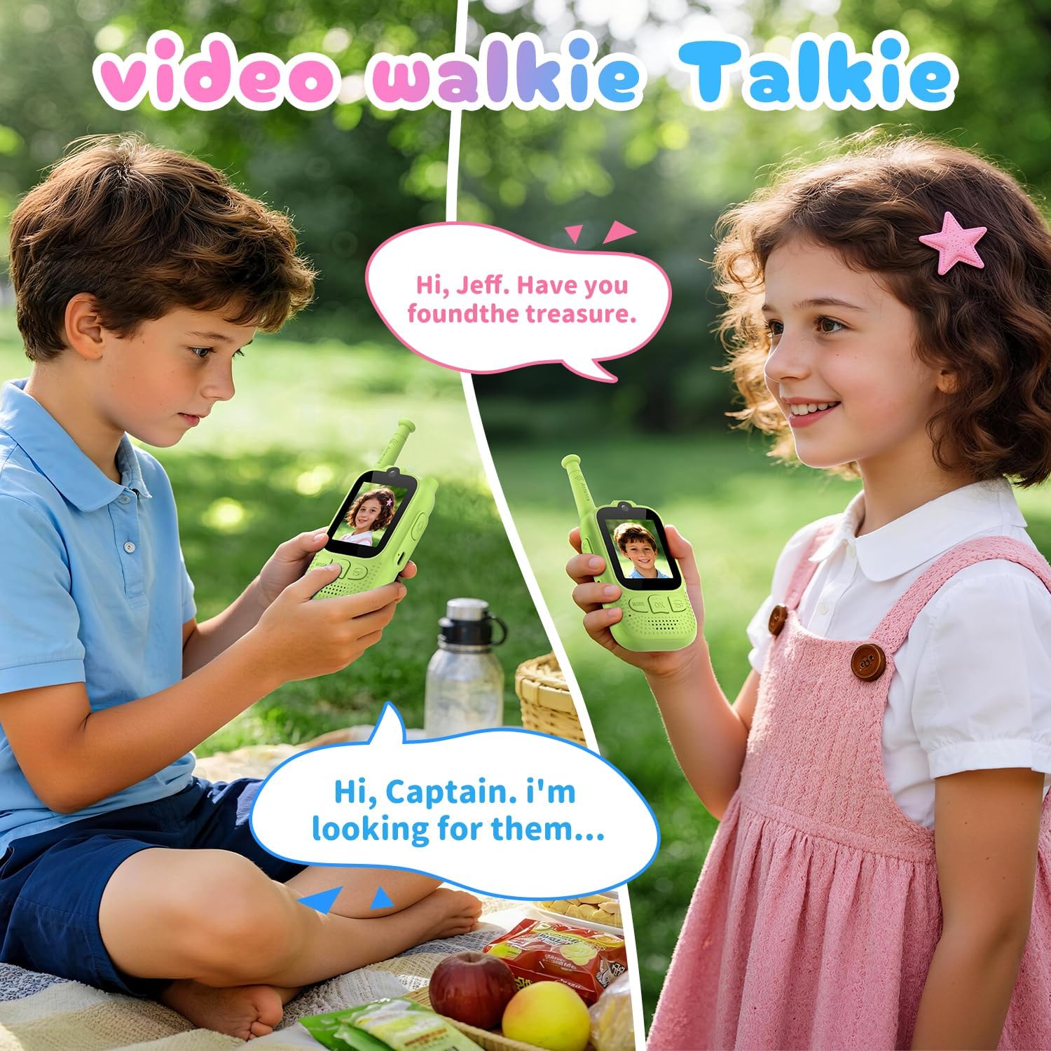 Kids Video Walkie Talkies, 2 Pack Facetime Wakey takey with Video for Kids - Image 2