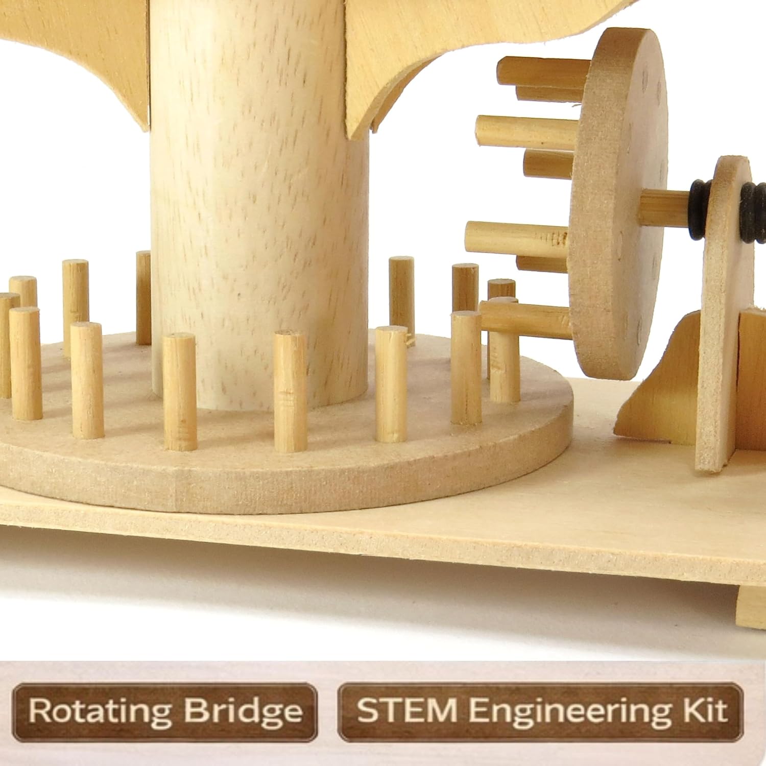PATHFINDERS Swing Bridge STEM Kit – Wooden Mechanical Bridge Model to Build – DIY Engineering Kit for Kids & Adults – Hand-Powered Gear Mechanism – Educational Science & Engineering Toy - Image 6