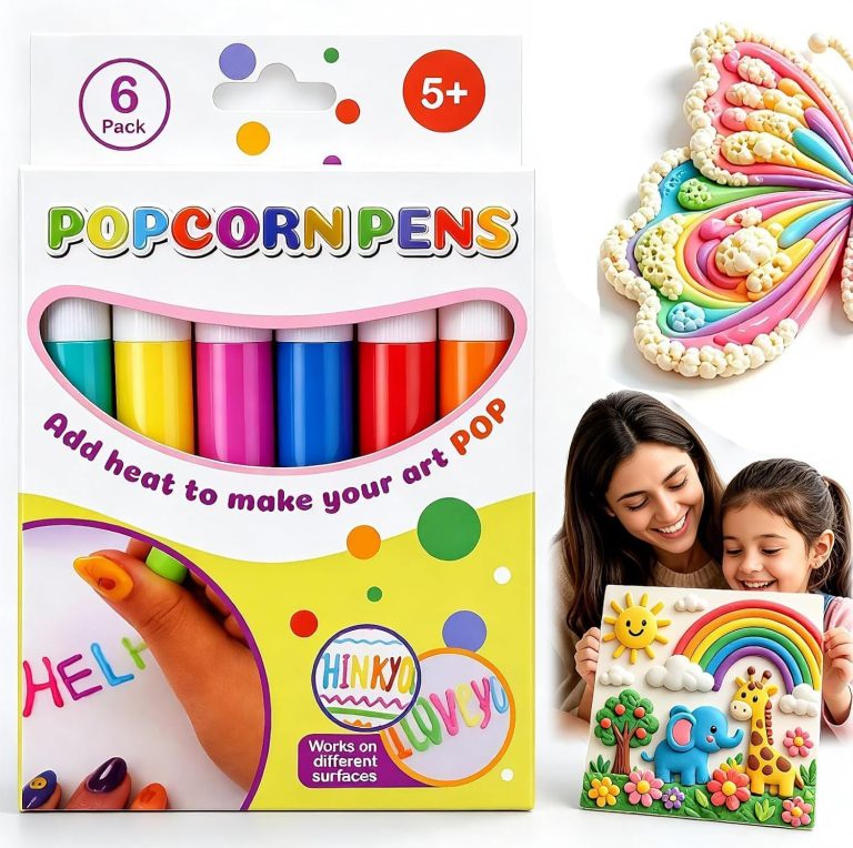 Magic Popcorn Pens, 3D Relief Art Marker Puffy for Crafts (1, 6PCS)