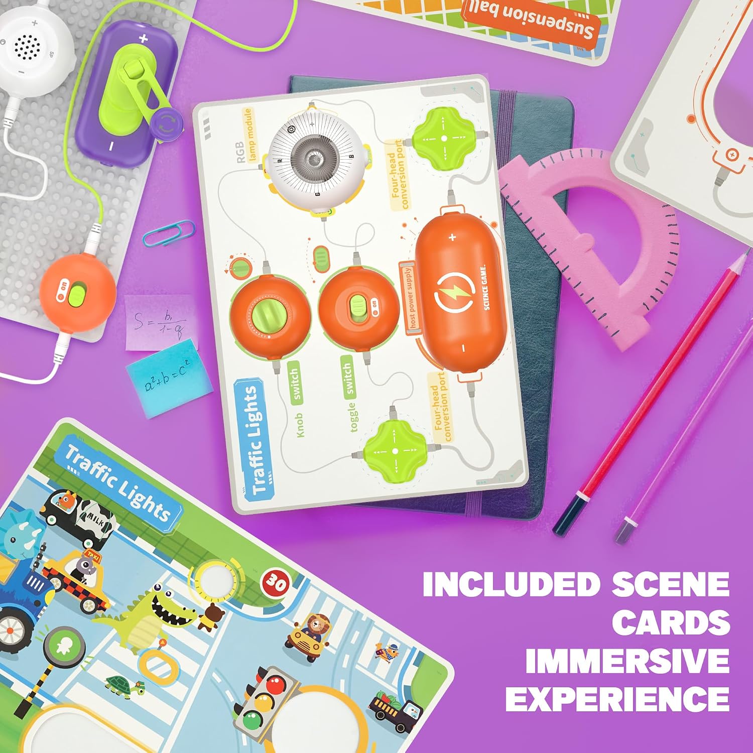 Science Kits for Kids - STEM Kits for Kids, Electronics Exploration Kit, Over 150 Projects, 14 Circuit Parts, STEM Educational Toy Gifts for Kid Boys Girls Ages 3 4 5 6 7 8 9 10 11 12 - Image 6