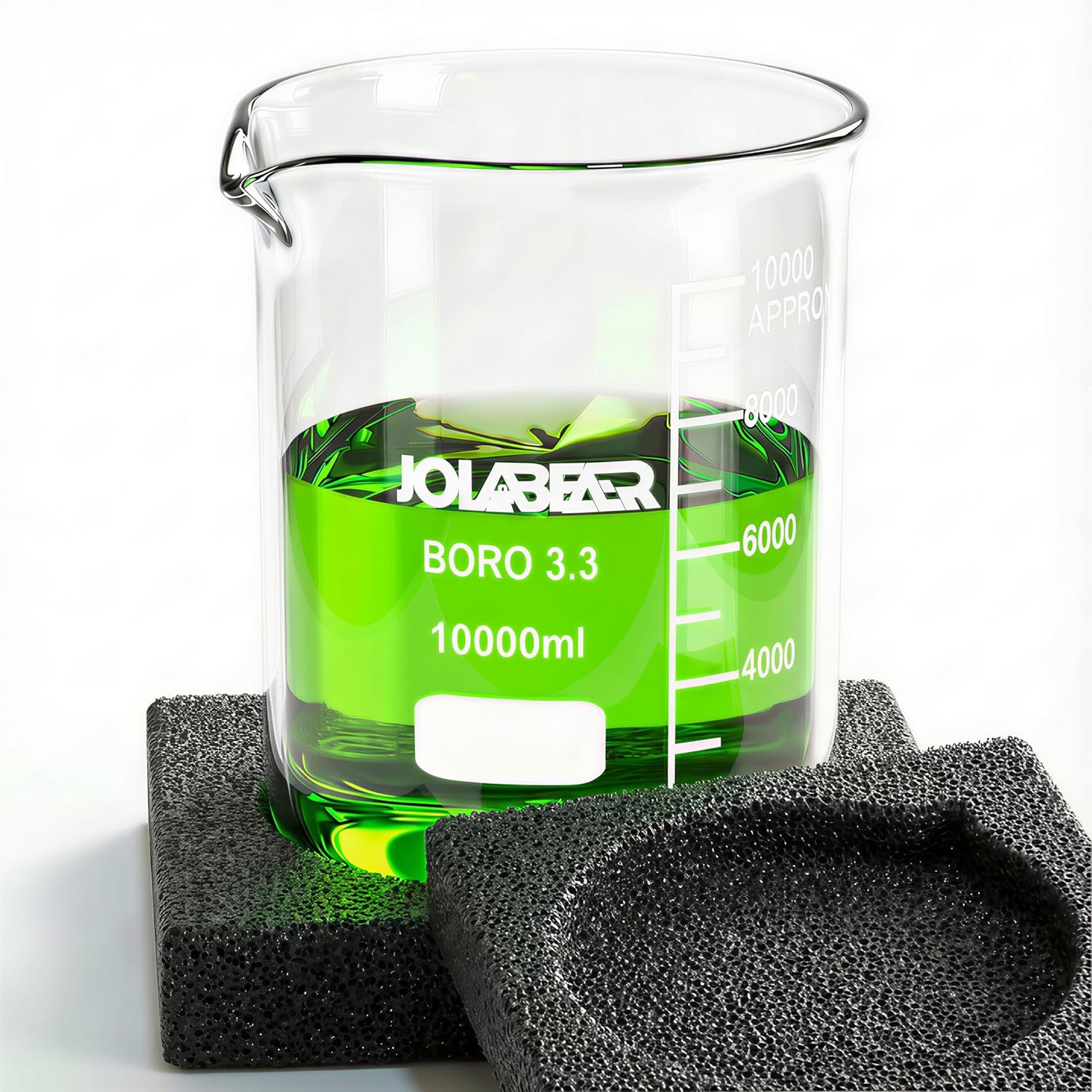 JOLABEAR 10000ml/10L Durable Glass Beaker, 3.3 Borosilicate
