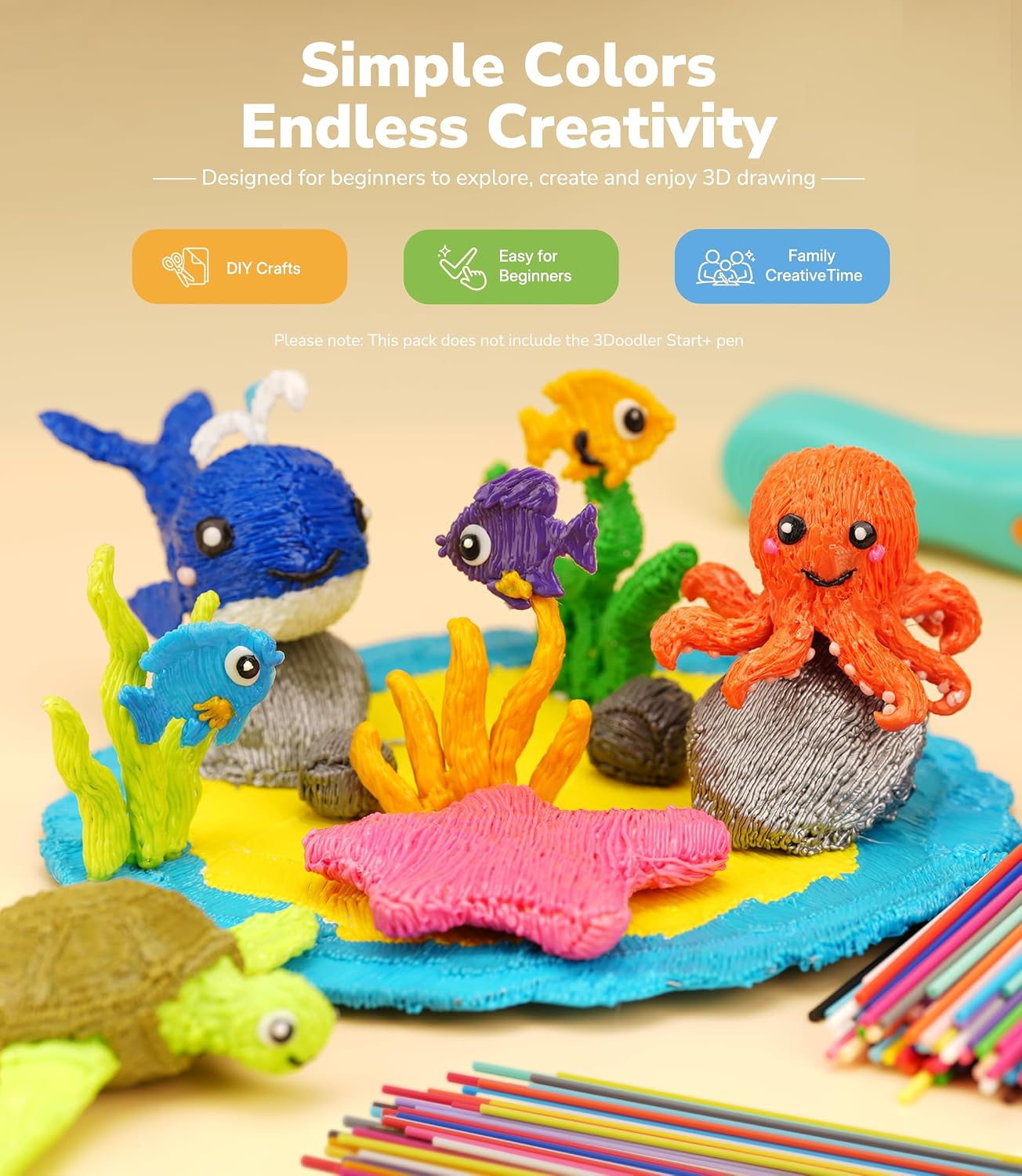 3D Pen Filament Compatible with 3Doodler Start+,2.5mm PCL Refills Pack - Image 6