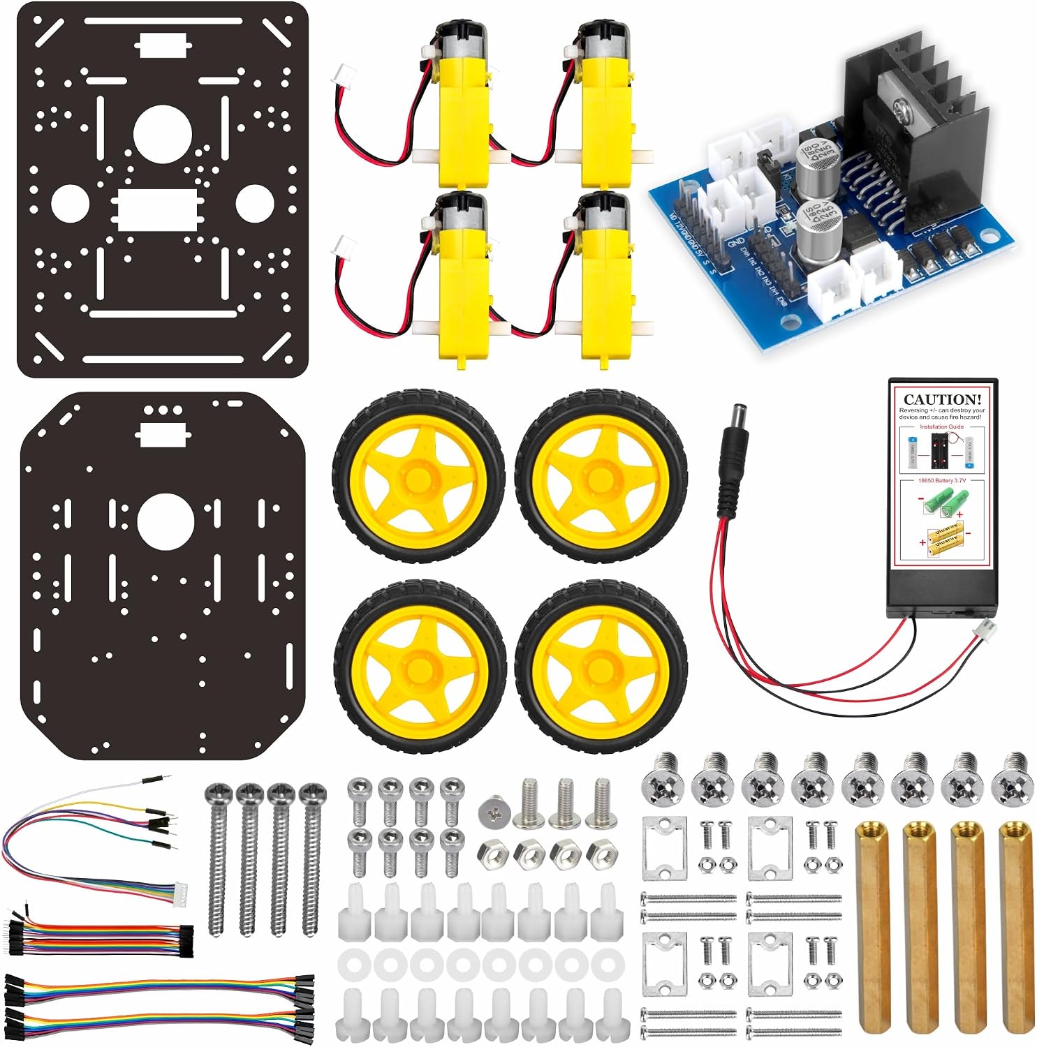 OSOYOO FlexiRover Building Kit for Arduino – Customizable Robot Car Chassis with 4 TT Motors and Wheels, Ideal for Robotics Development (Not Included Main Board for Arduino) - Image 7